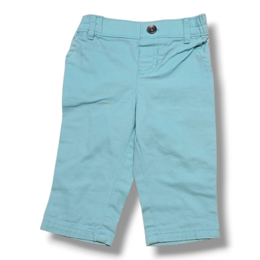 Preloved toddler pants 3-6 months in soft aqua color with pockets and elastic waistband, in mint condition.