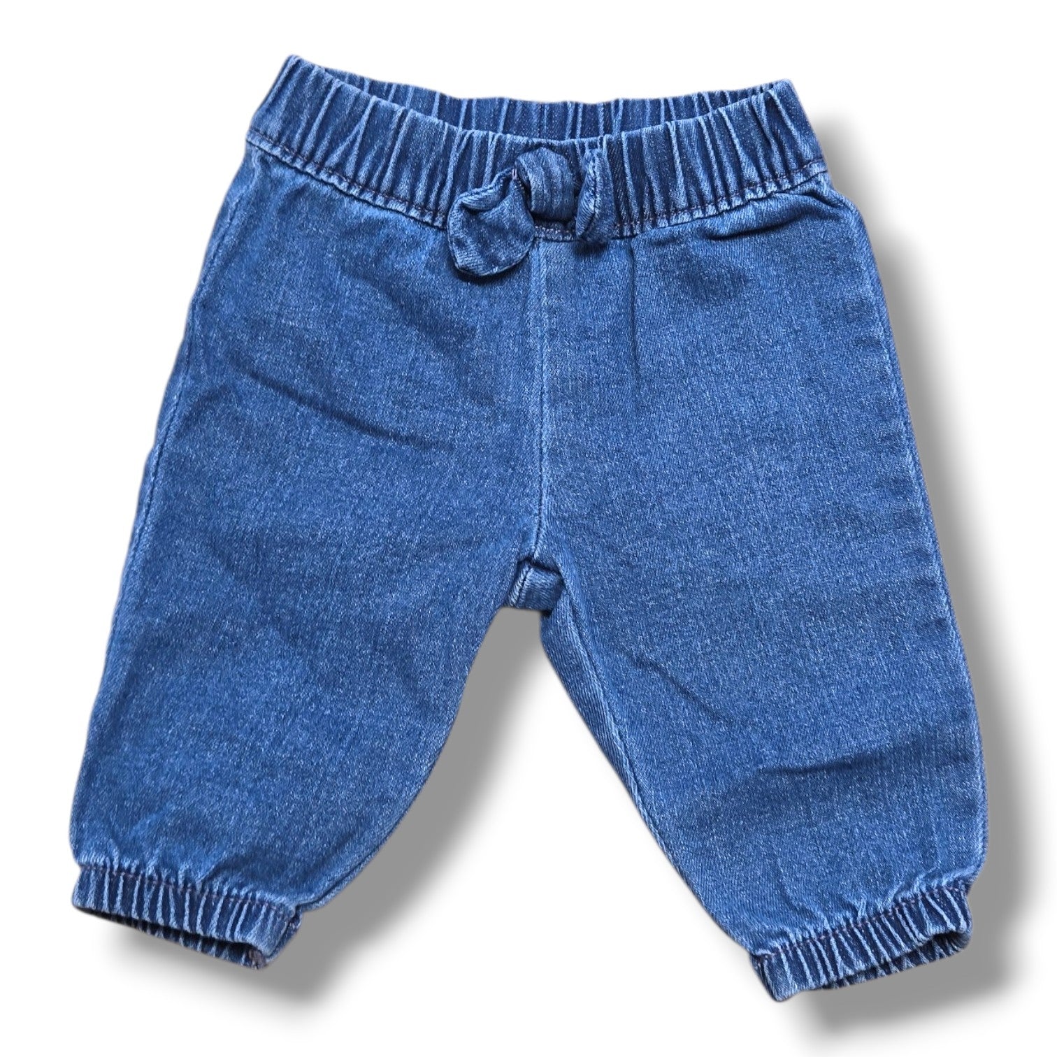 preloved Carter's pull-on jeans in soft denim-look with elastic waistband and faux drawstring