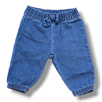 preloved Carter's pull-on jeans in soft denim-look with elastic waistband and faux drawstring
