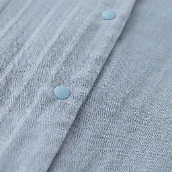 Coming Soon | Blara Organic House | Natural Dyeing
Short Sleeve Cuban Collar Romper | Mist Blue