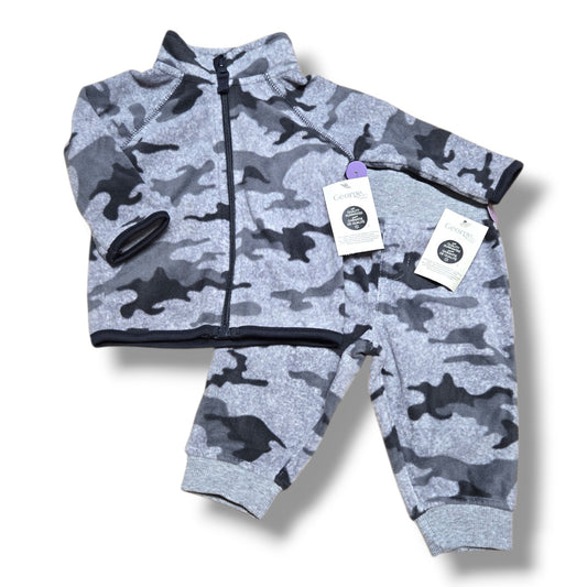 George 3/6M 2PC set NWT gray camouflage jacket and pants with tags