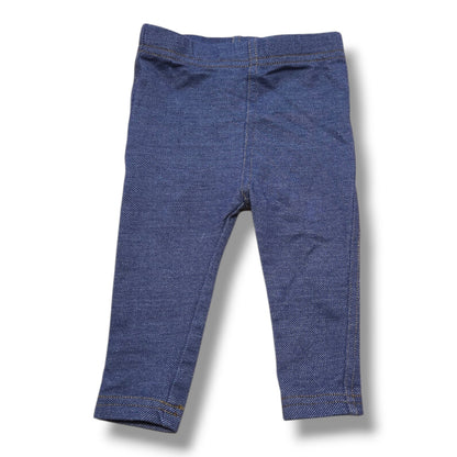 Joe Fresh pre-loved baby jeggings in size 3-6 months, soft stretchy denim-look fabric.