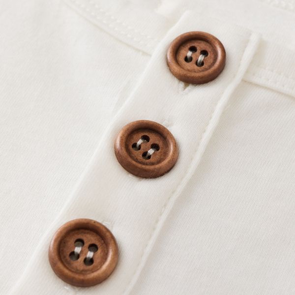 Coming Soon | Blara Organic House | Short Sleeve Henley Tee | White