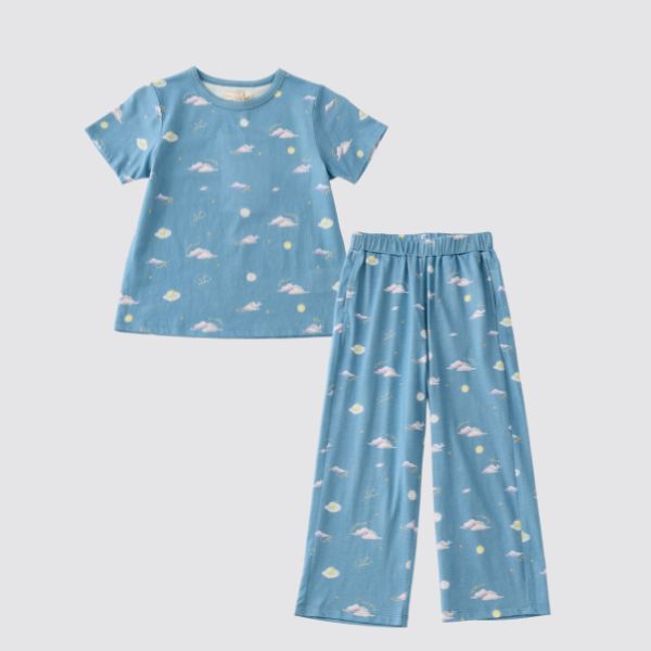 Coming Soon | Blara Organic House | Neck Pajama Set | Sunset Glow