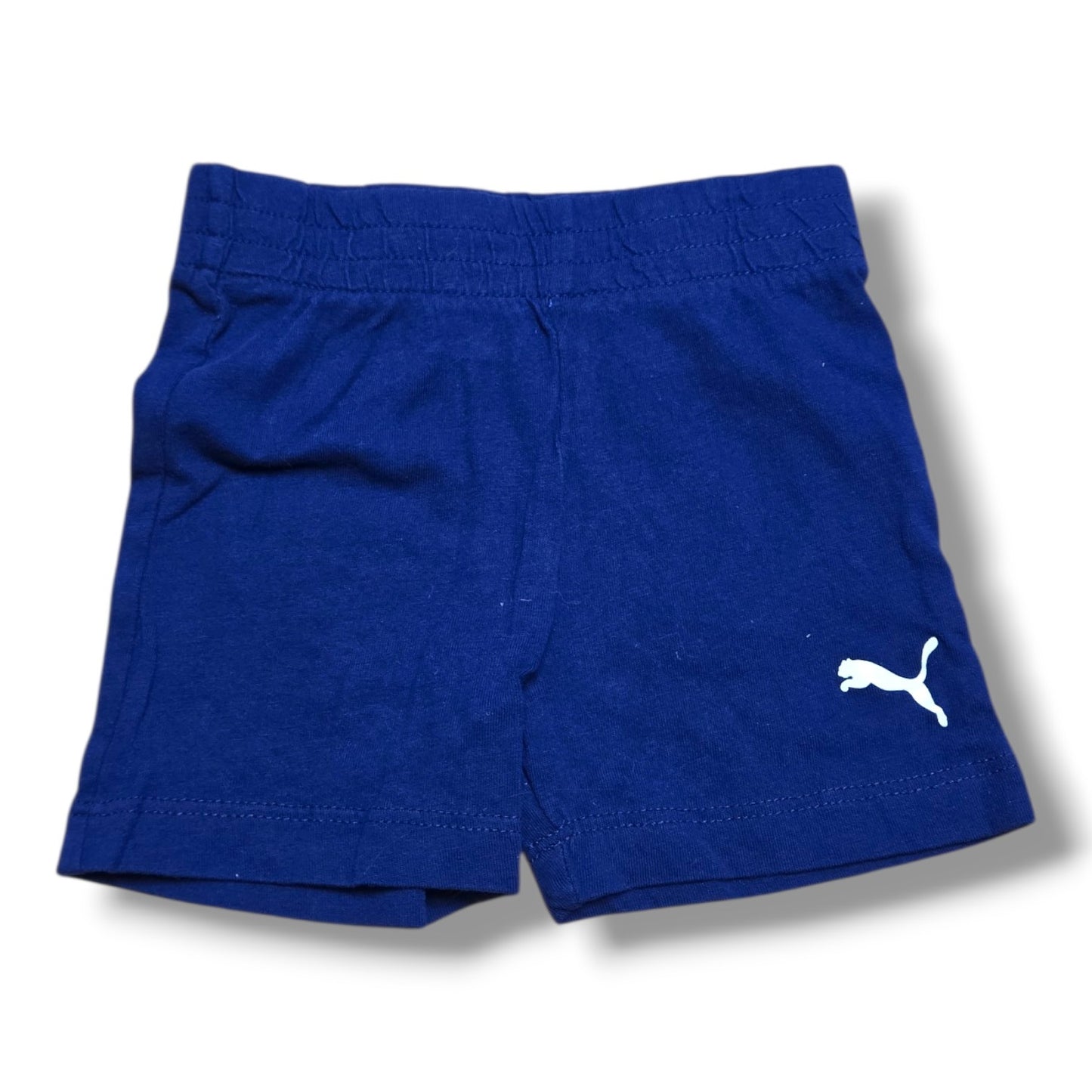 Preloved Puma shorts 0-3 months in navy with elastic waistband and classic logo.