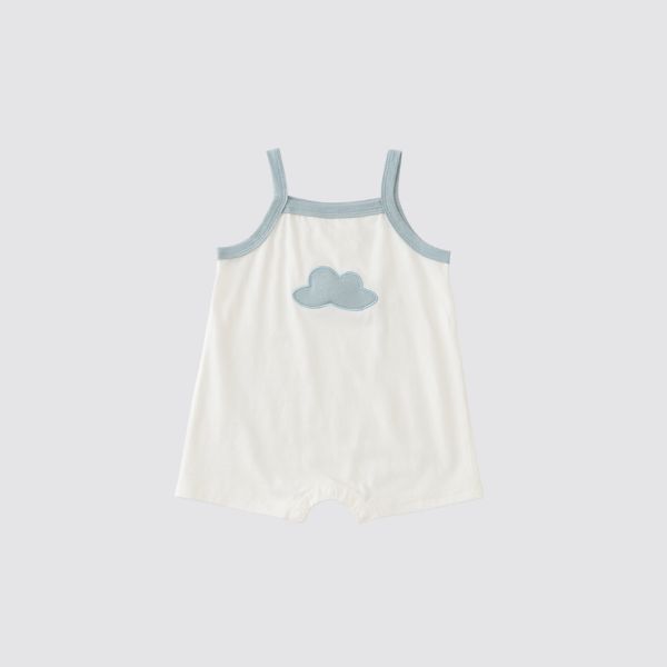 Coming Soon | Blara Organic House | Cloud Applique Romper | Blue Cloud Appliqué