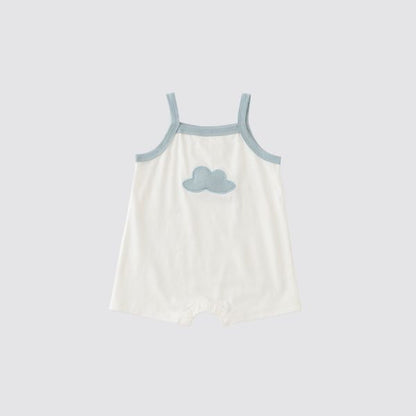 Coming Soon | Blara Organic House | Cloud Applique Romper | Blue Cloud Appliqué