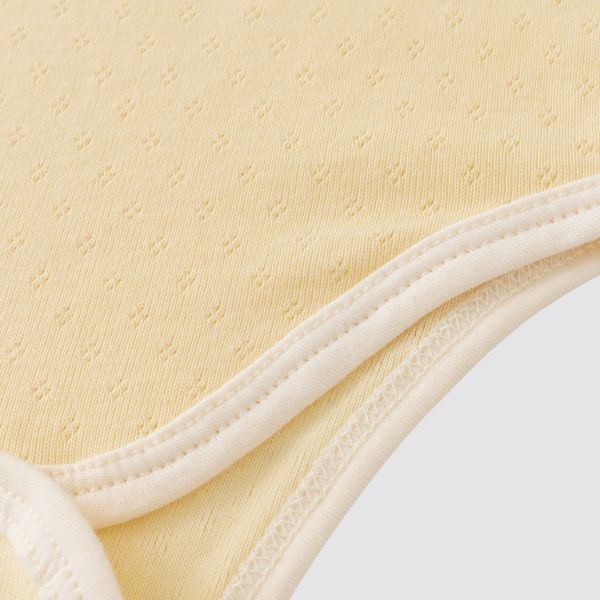 Blara Organic House | Sleeveless Henley Bodysuit | Creamy Yellow