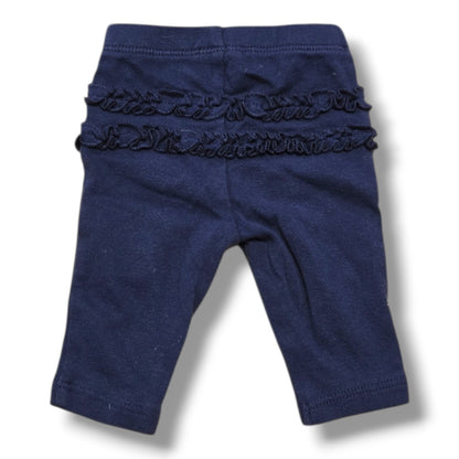 Carter's navy newborn ruffle pants with sweet back ruffle details in mint preloved condition.
