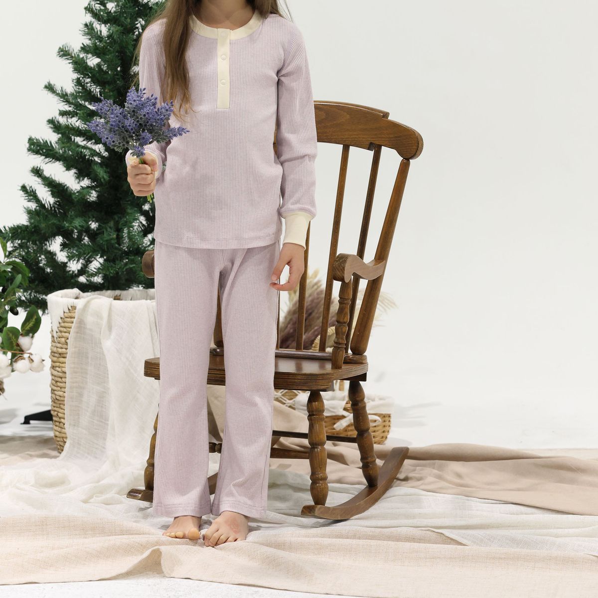 Coming Soon | Blara Organic House | Loungewear Top & Pants Set | Purple