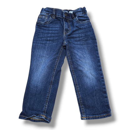 OshKosh pre-loved 3T classic jeans with straight leg fit and adjustable waistband for kids.