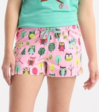 owls women's sleep shorts