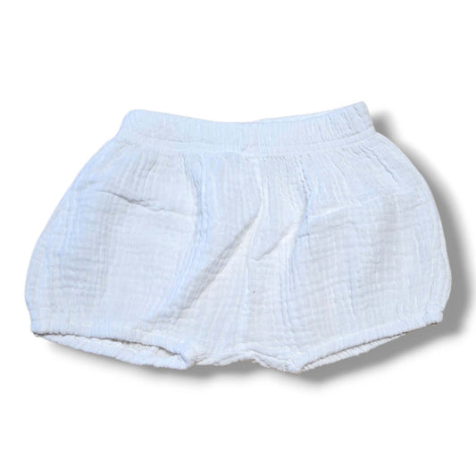 Milk Monster pre-loved kids shorts in white, light wear, perfect for little ones.