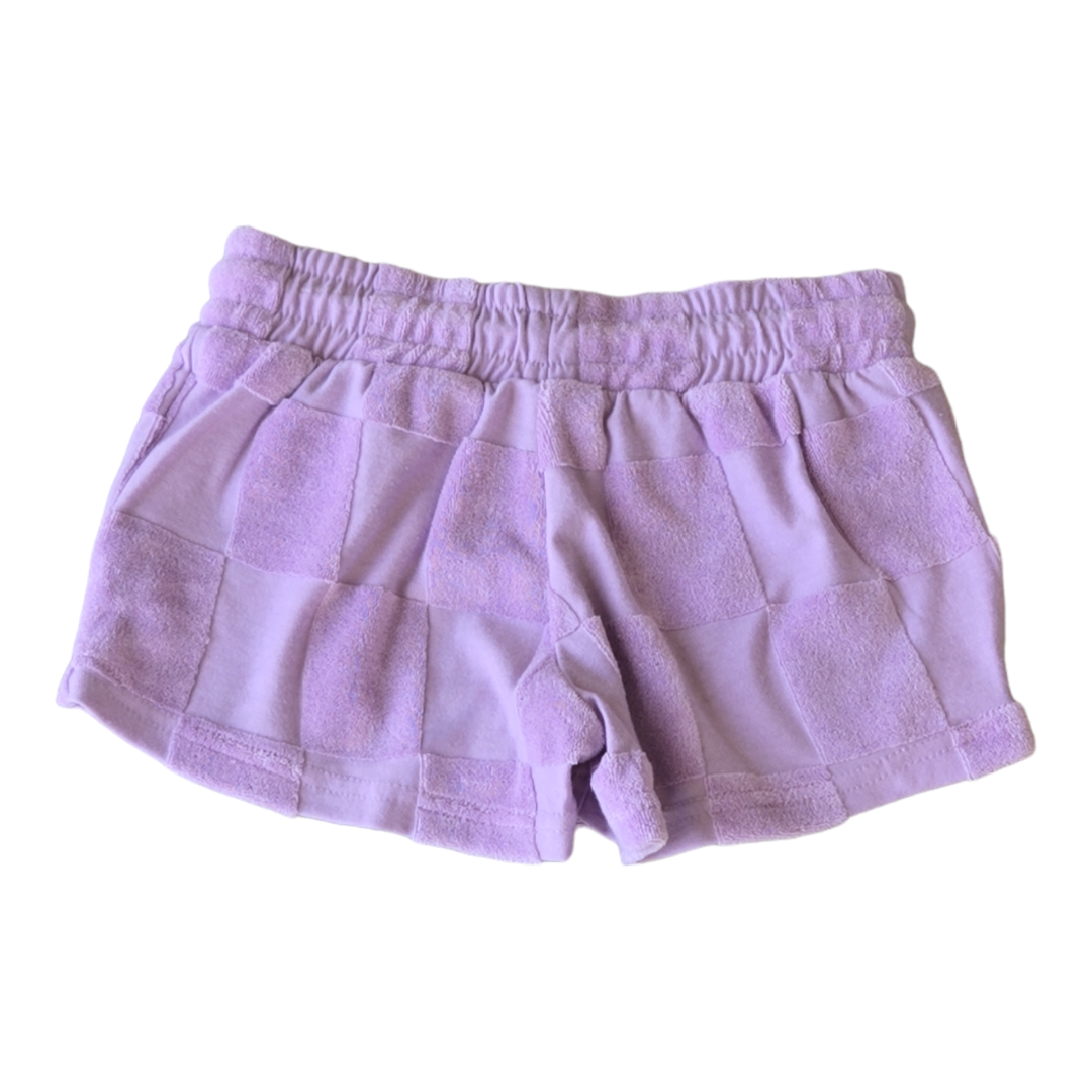 The New | Terry Cloth Lavender Shorts - Pink & Blue Kidz Clothing