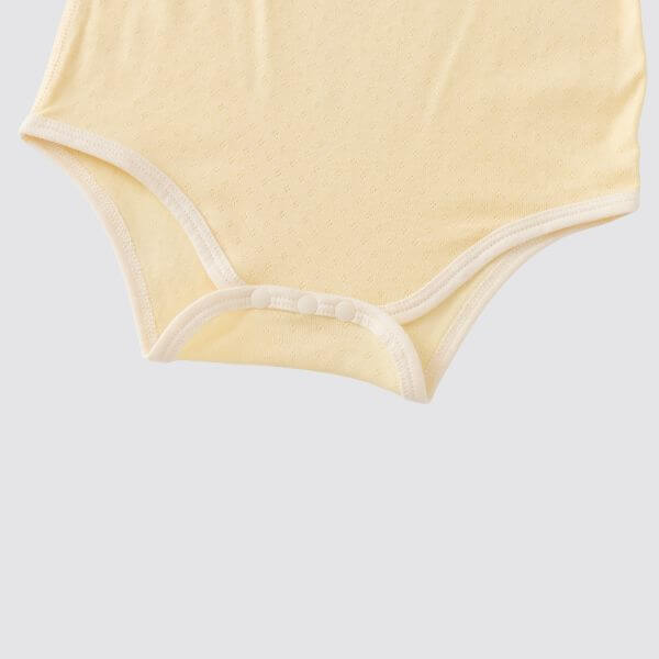 Blara Organic House | Sleeveless Henley Bodysuit | Creamy Yellow