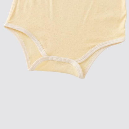 Blara Organic House | Sleeveless Henley Bodysuit | Creamy Yellow