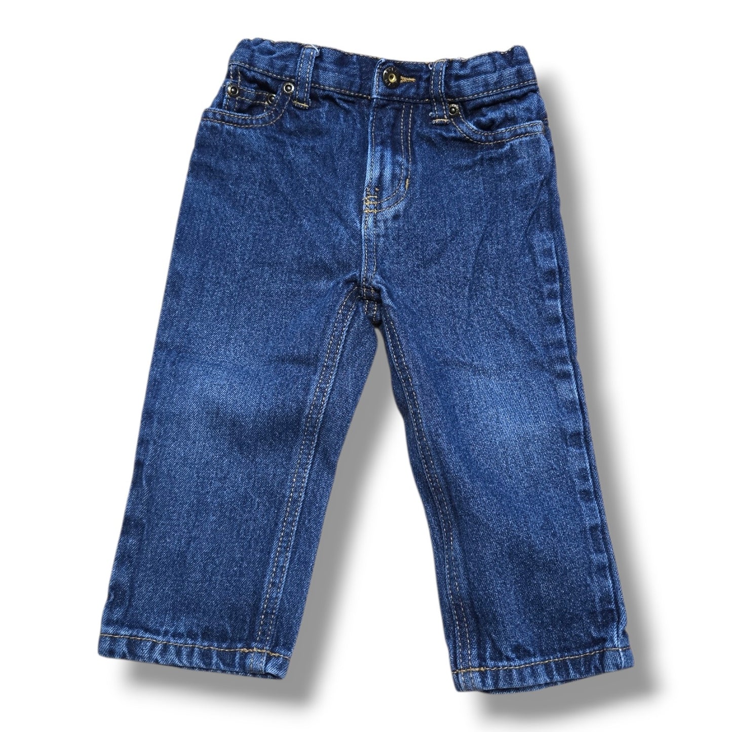 Joe Fresh pre-loved 2T jeans for toddlers featuring an adjustable waistband and classic five-pocket styling.