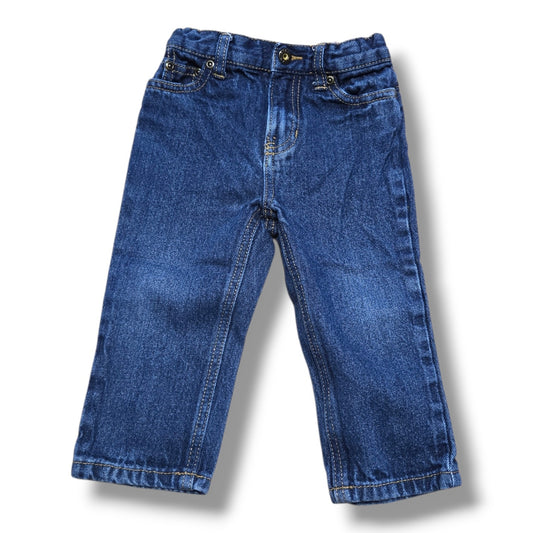 Joe Fresh pre-loved 2T jeans for toddlers featuring an adjustable waistband and classic five-pocket styling.