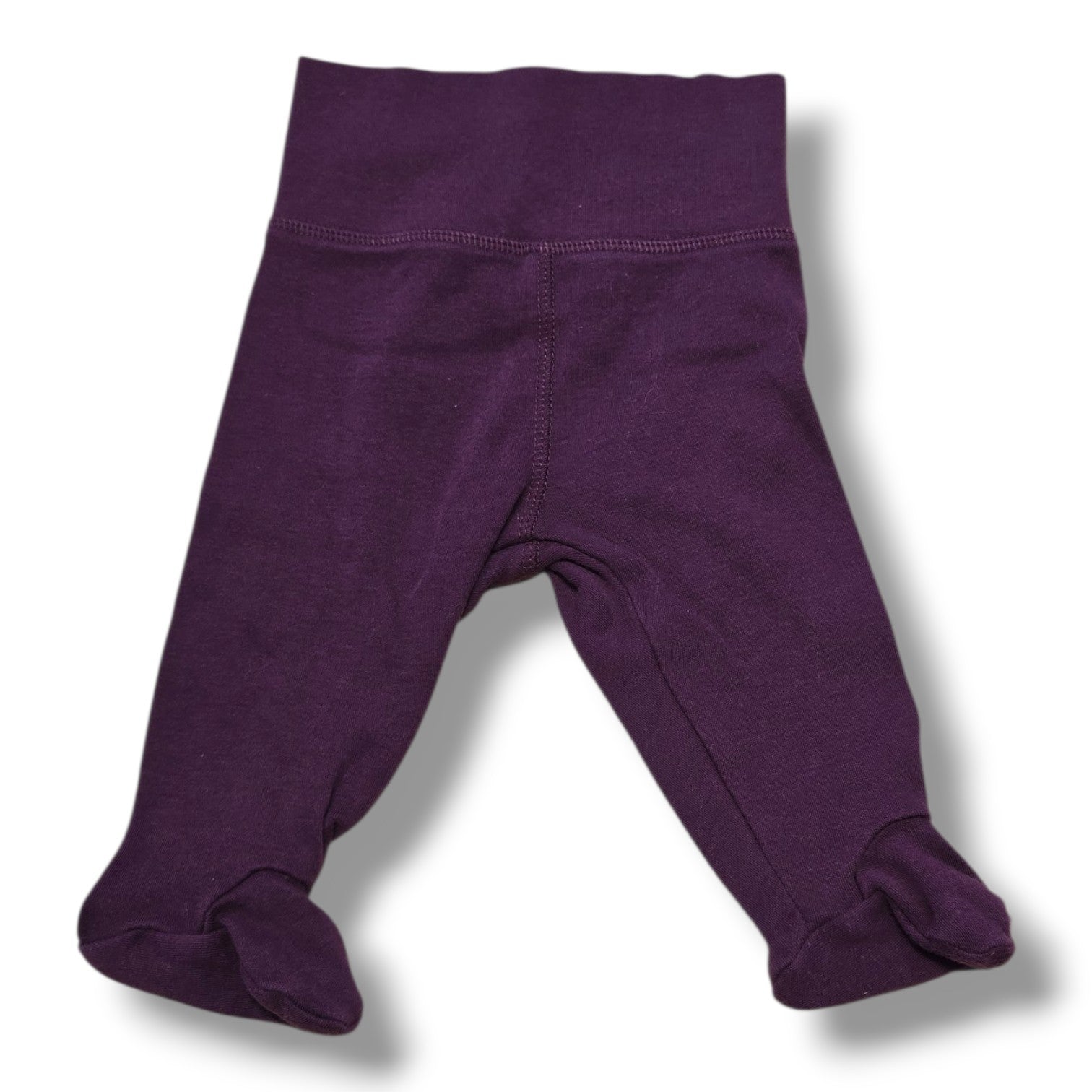 George preloved baby pants 0-3 months in soft purple knit with fold-over waistband.