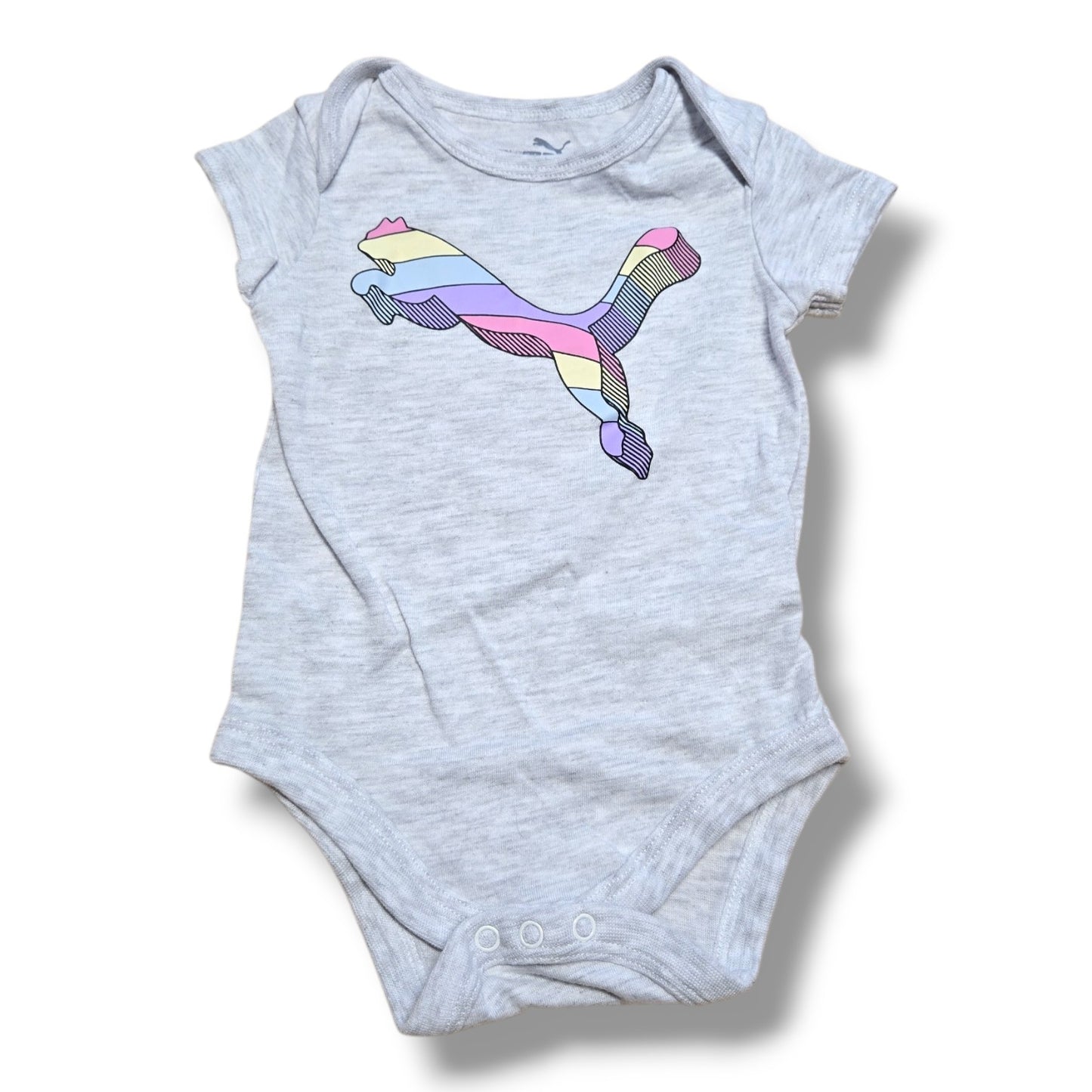 Puma preloved toddler onesie in mint condition with colorful logo for everyday wear and comfort.