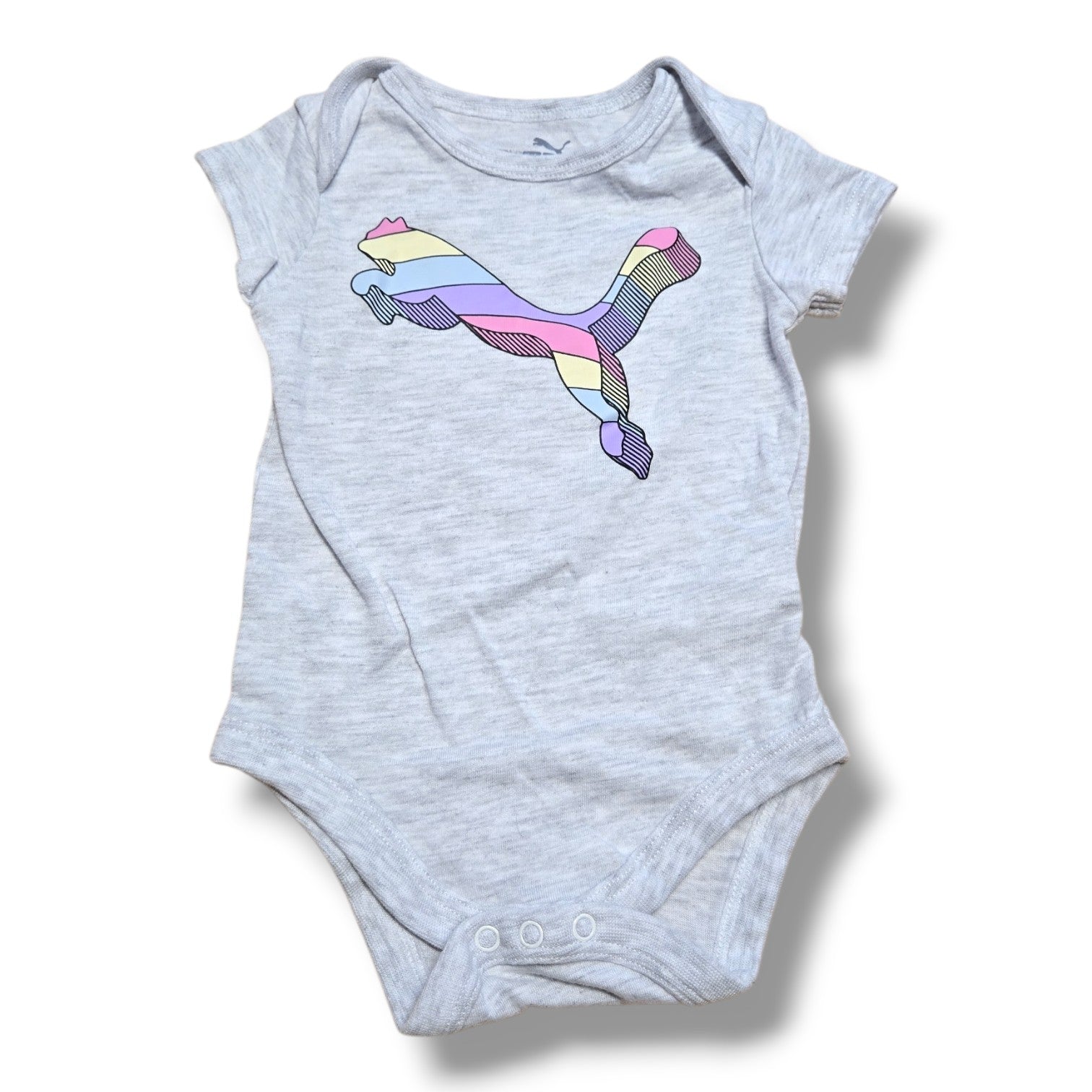 Puma preloved toddler onesie in mint condition with colorful logo for everyday wear and comfort.