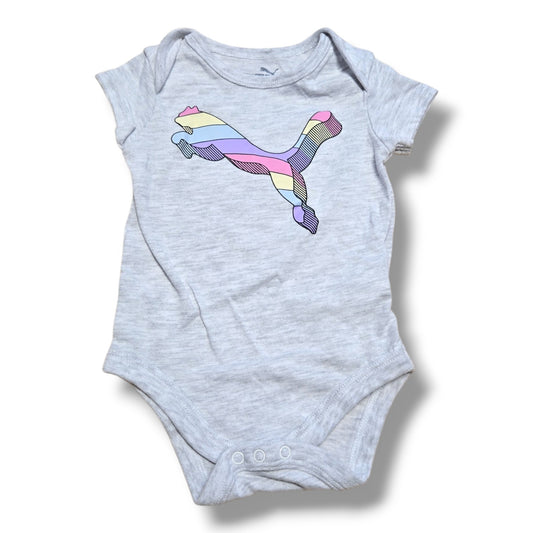 Puma preloved toddler onesie in mint condition with colorful logo for everyday wear and comfort.