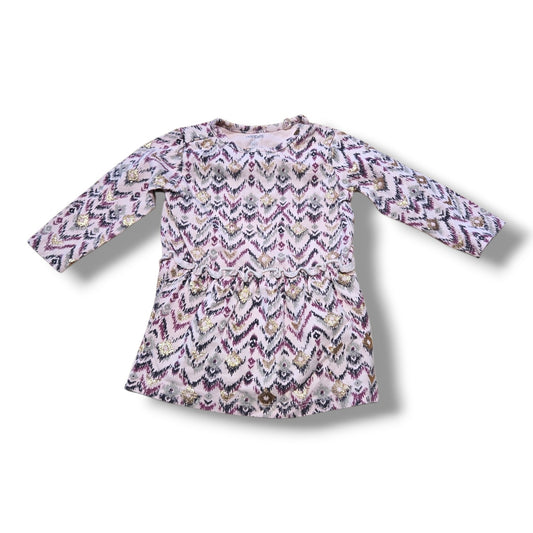 Noppies preloved baby dress in size 2-4 months with boho print and long sleeves.