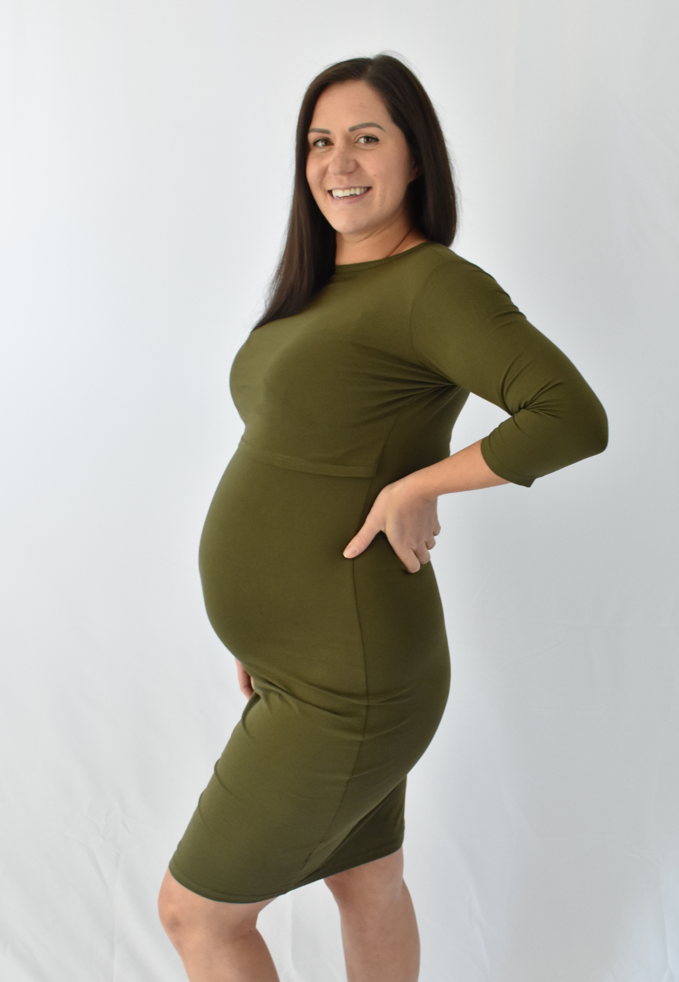 Taryn 3/4 Sleeve Maternity and Nursing Dress