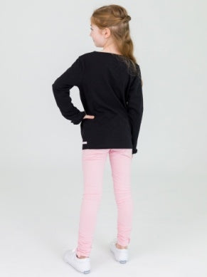 RuffleButts | Kids Ruched Bow Leggings | Pink