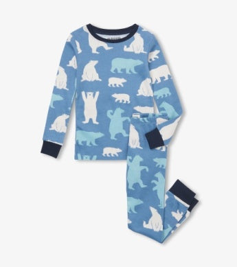 Blue Polar Bears Kids Pajama Set