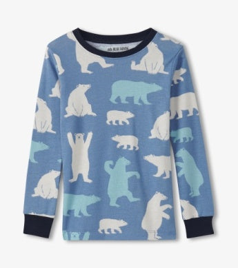 Blue Polar Bears Kids Pajama Set