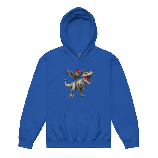 Chickasaurous Tyrannosaurs Pecks Youth heavy blend bunny hug (hoodie)