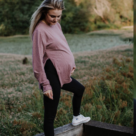 New Genes Maternity - Charlotte Slit Maternity Sweater - Pink & Blue Kidz Clothing