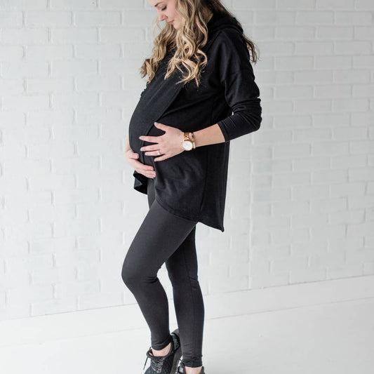 New Genes Maternity - Lynx Fully Belly Maternity Leggings-Black - Pink & Blue Kidz Clothing