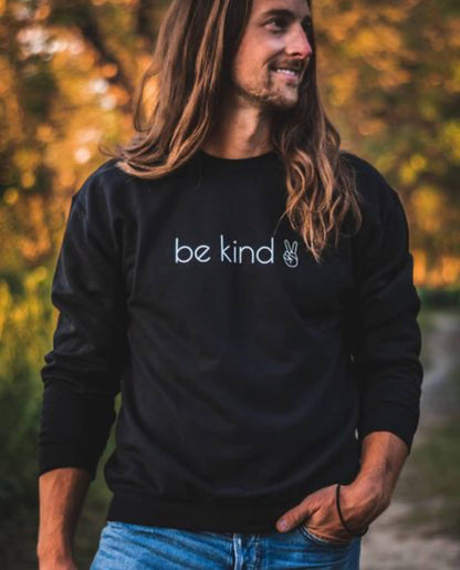 Be Kind Crewneck Sweatshirt: Black - Pink & Blue Kidz Clothing