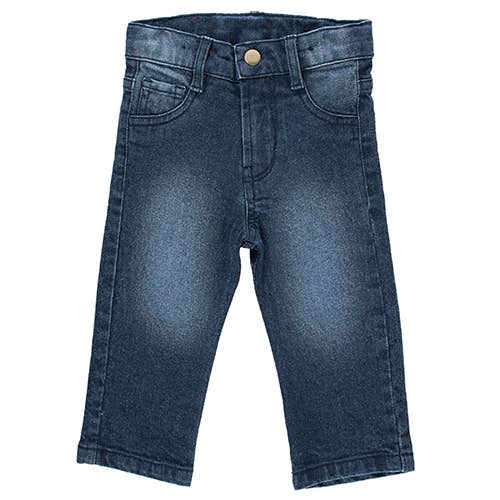 RuffleButts - Medium Wash Straight Jeans - Pink & Blue Kidz Clothing