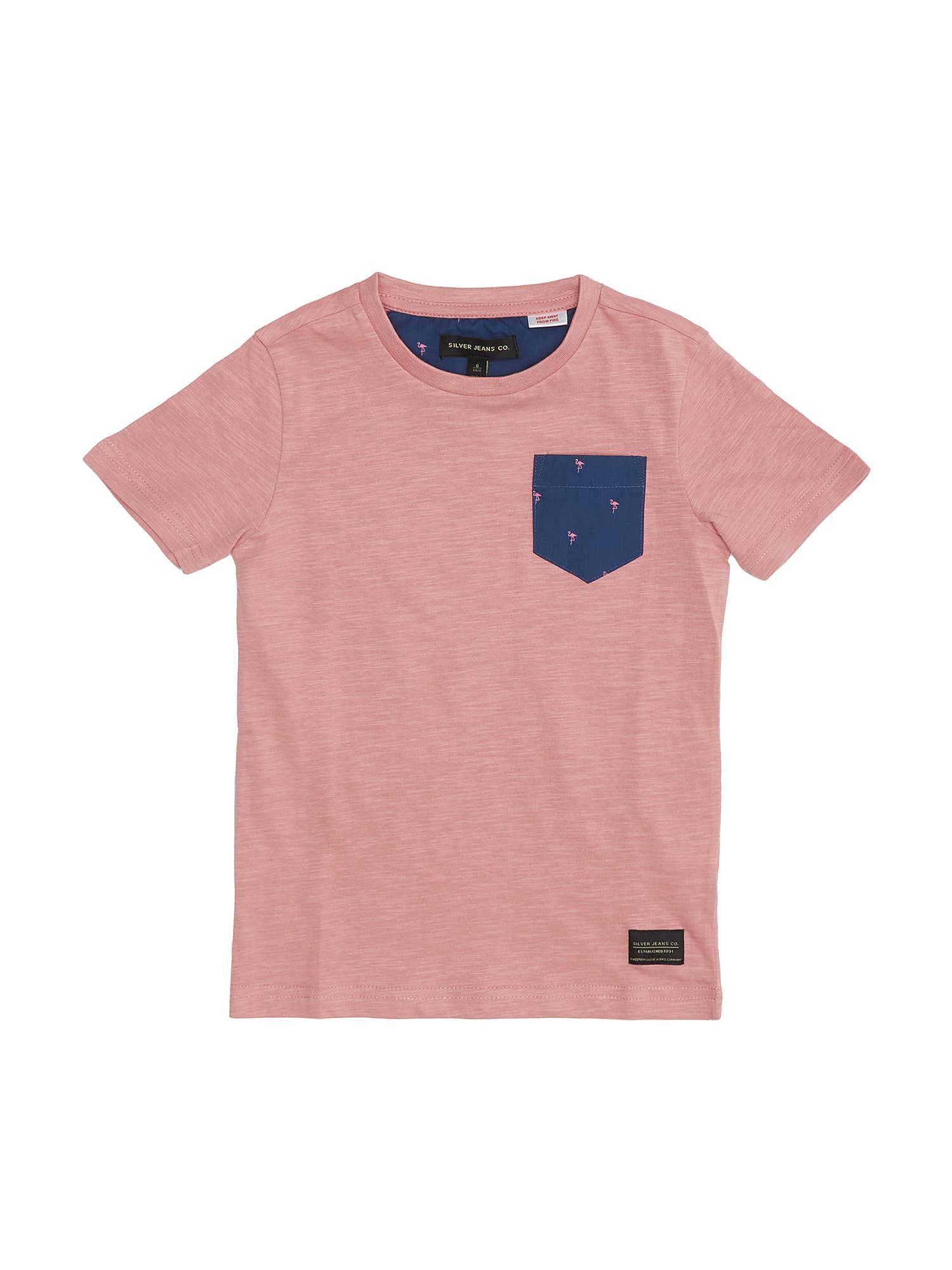Silver Jeans - SBS235943 - BOYS T-SHIRT WITH CONTRAST POCKET - Pink & Blue Kidz Clothing