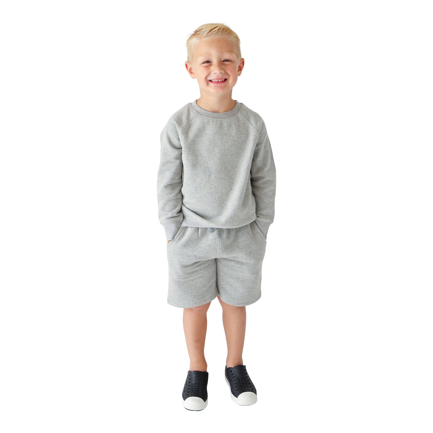 Classic Shorts - Medium Heather Grey - Pink & Blue Kidz Clothing