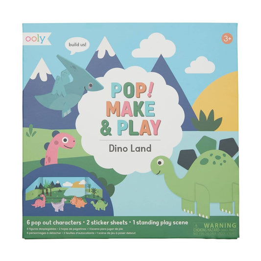 OOLY - Pop! Make & Play - Dino Land - Pink & Blue Kidz Clothing
