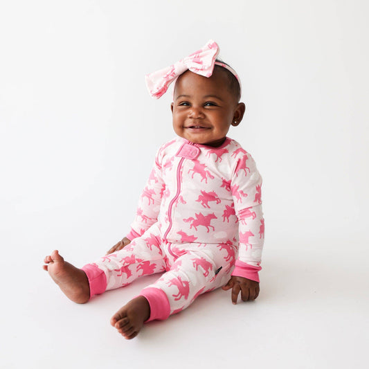 Molly and Max - Unisex Organic Cotton Infant Romper- Pegacorn - Pink & Blue Kidz Clothing